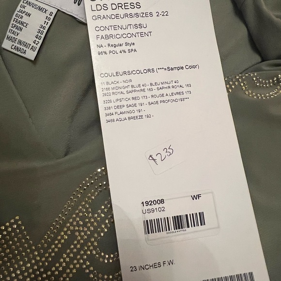 Joseph Ribkoff - dress in sage - Picture 5 of 8